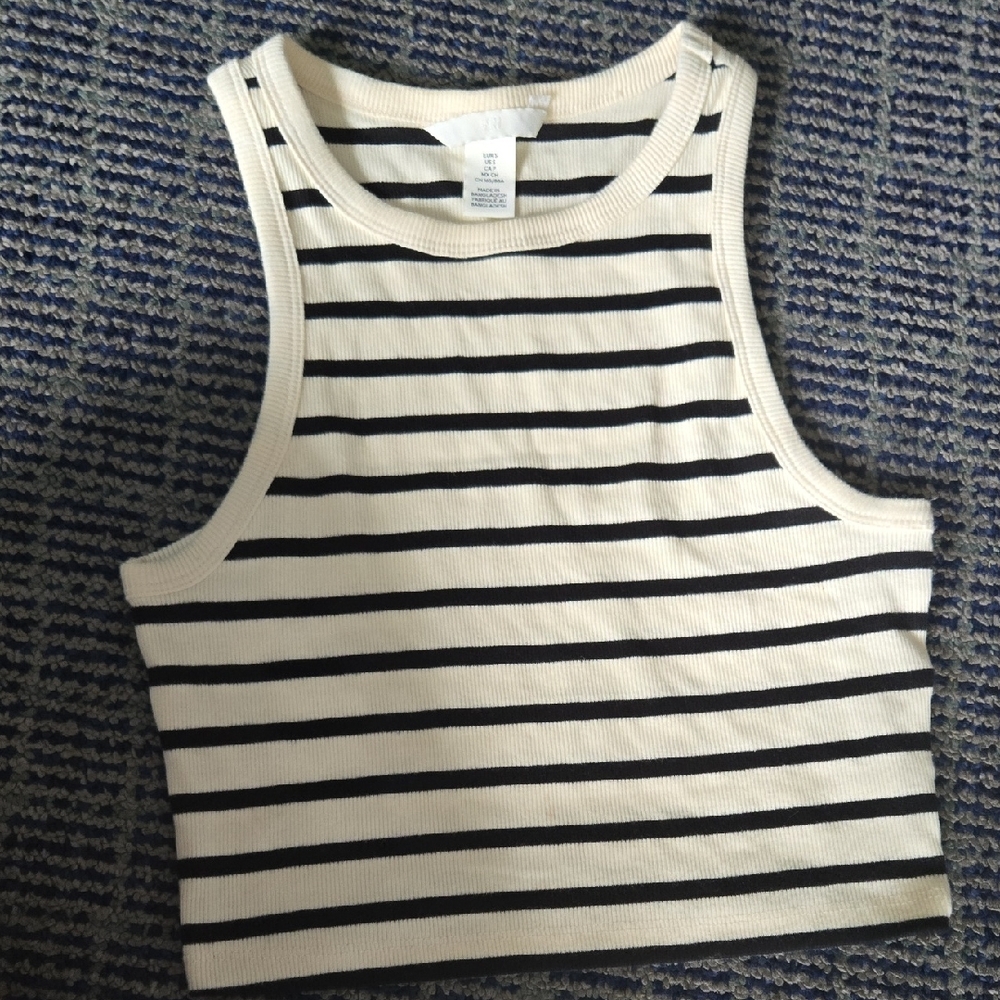 Striped Black and White Tank Top